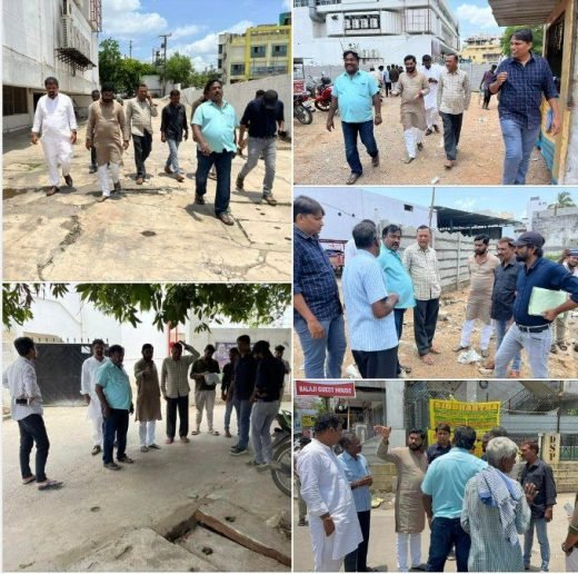 Inspecting works on site