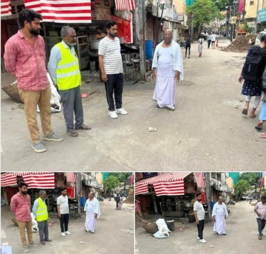 Inspecting works on site